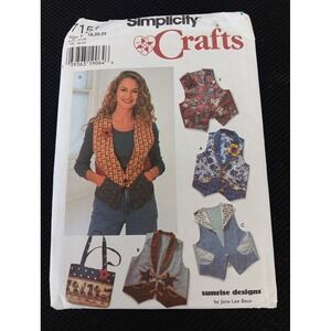 Simplicity Crafts Pattern 37151 Misses !8 -22Vests and Bag by Jana Lee Beus 1996